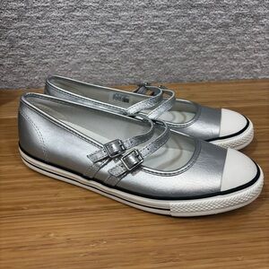 Converse All Star Dainty Mary Jane Strap Shoes - Silver (A12201C) Sz 9.5